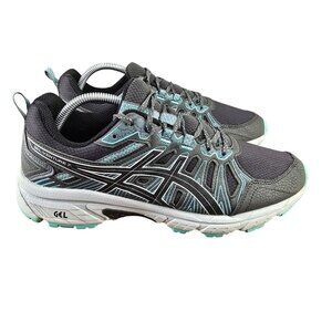 Asics Gel-Venture 7 Mens Shoes Sneaker Size 11 Black/Aqua Synthetic Mesh